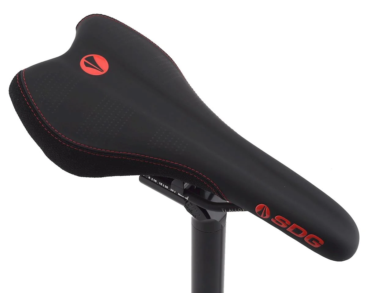 SDG Radar Mountain Saddle (Black/Red) (Titanium Rails) (138mm)